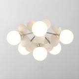 Modern Colorful Macaron Ceiling Lamp Round Glass Globe Flush Mount Light Fixture