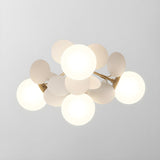 Modern Colorful Macaron Ceiling Lamp Round Glass Globe Flush Mount Light Fixture