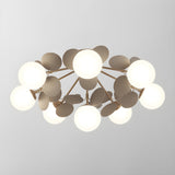 Modern Colorful Macaron Ceiling Lamp Round Glass Globe Flush Mount Light Fixture