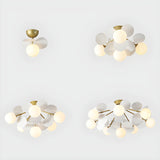 Modern Colorful Macaron Ceiling Lamp Round Glass Globe Flush Mount Light Fixture
