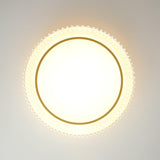 Modern Pleated Fabric Flush Mount LED Ceiling Light for Living Room Bedroom