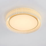 Modern Pleated Fabric Flush Mount LED Ceiling Light for Living Room Bedroom