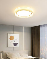 Modern Pleated Fabric Flush Mount LED Ceiling Light for Living Room Bedroom
