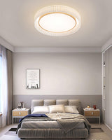 Modern Pleated Fabric Flush Mount LED Ceiling Light for Living Room Bedroom