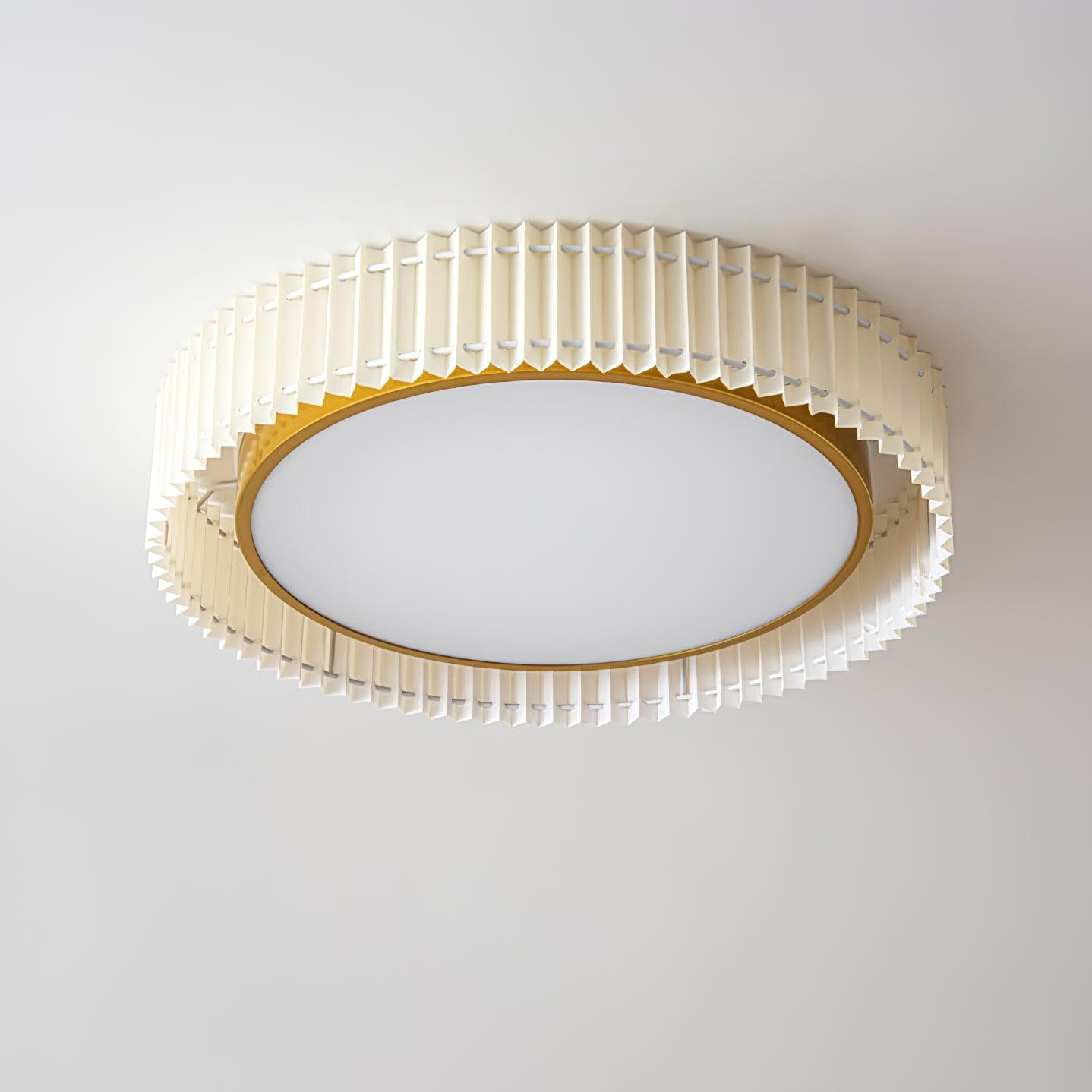 Modern Pleated Fabric Flush Mount LED Ceiling Light for Living Room Bedroom