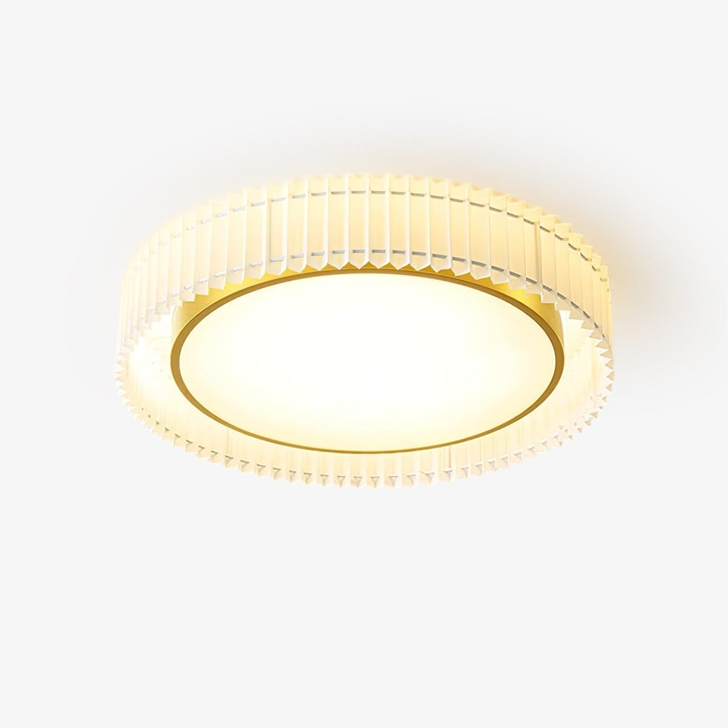 Modern Pleated Fabric Flush Mount LED Ceiling Light for Living Room Bedroom