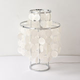 Natural Mother of Pearl Shell Table Lamp Round Coastal Bedside Light for Modern Interiors