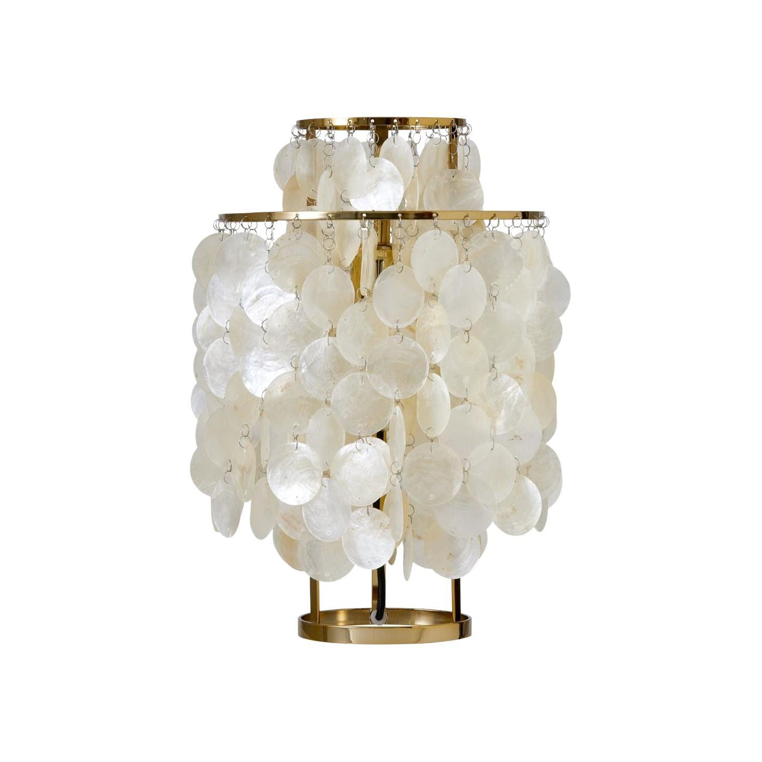 Natural Mother of Pearl Shell Table Lamp Round Coastal Bedside Light for Modern Interiors