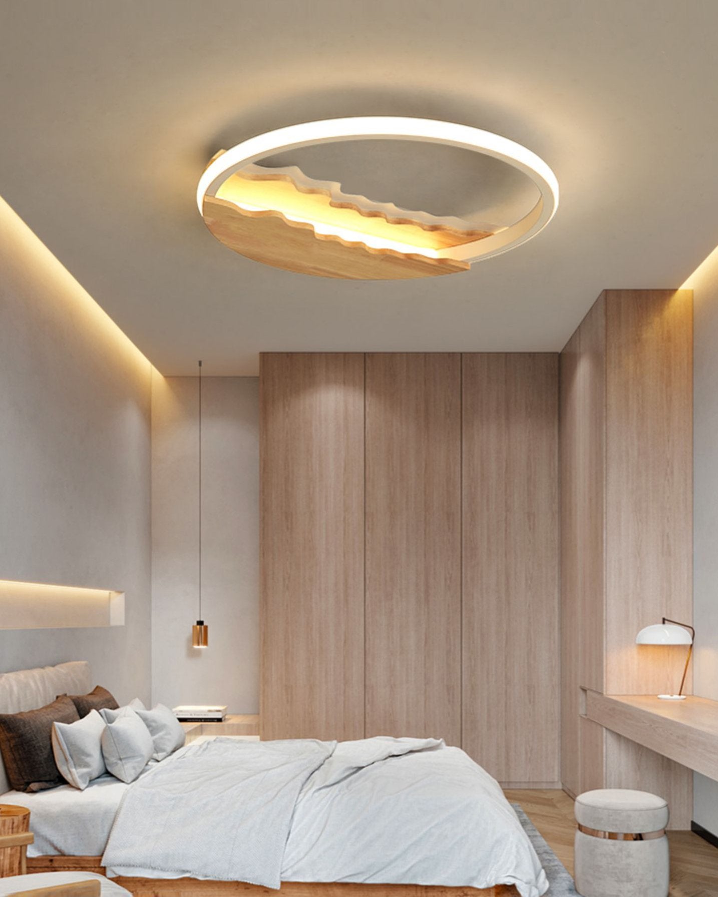 modern-wave-design-round-wood-grain-led-ceiling-light-flush-mount-fixture-for-home