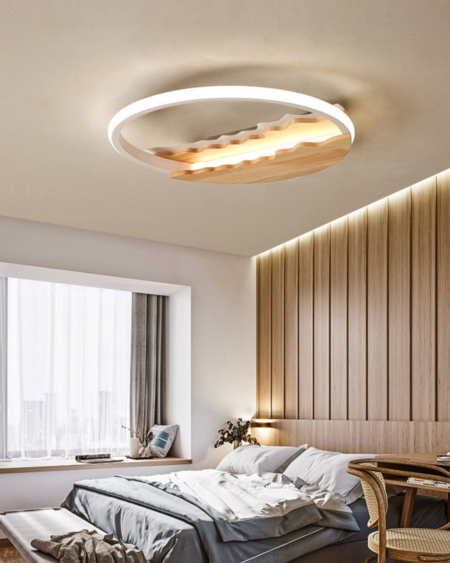 modern-wave-design-round-wood-grain-led-ceiling-light-flush-mount-fixture-for-home