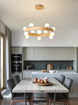 modern-rubber-wood-circle-chandelier-with-white-glass-globe-shades-for-living-room