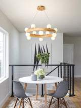 modern-rubber-wood-circle-chandelier-with-white-glass-globe-shades-for-living-room