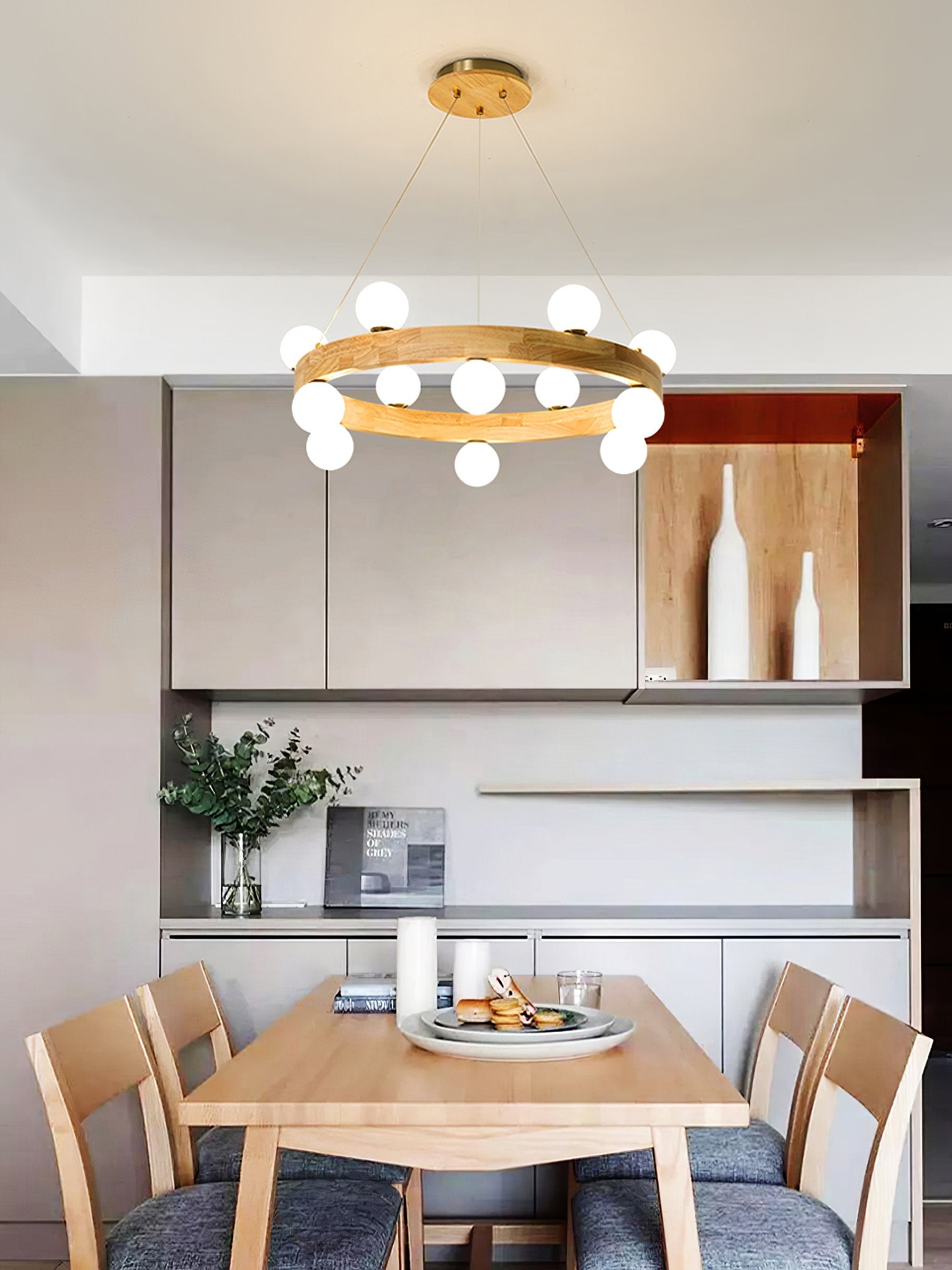modern-rubber-wood-circle-chandelier-with-white-glass-globe-shades-for-living-room