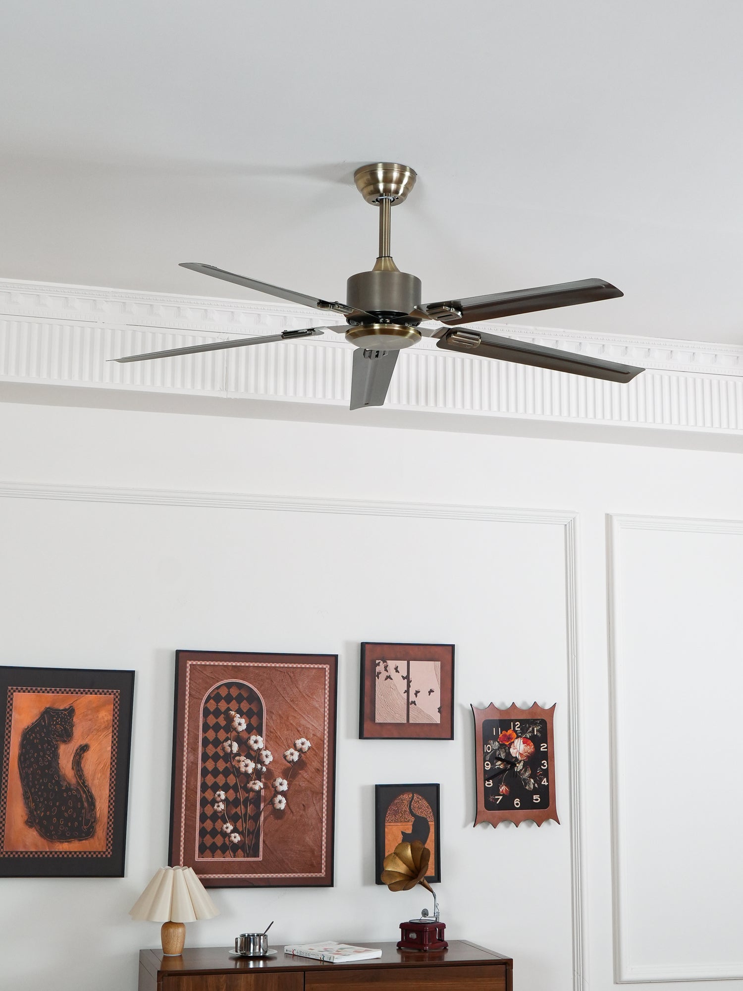 Modern Minimalist 52 Inch Metal Ceiling Fan for Living Rooms and Bedrooms