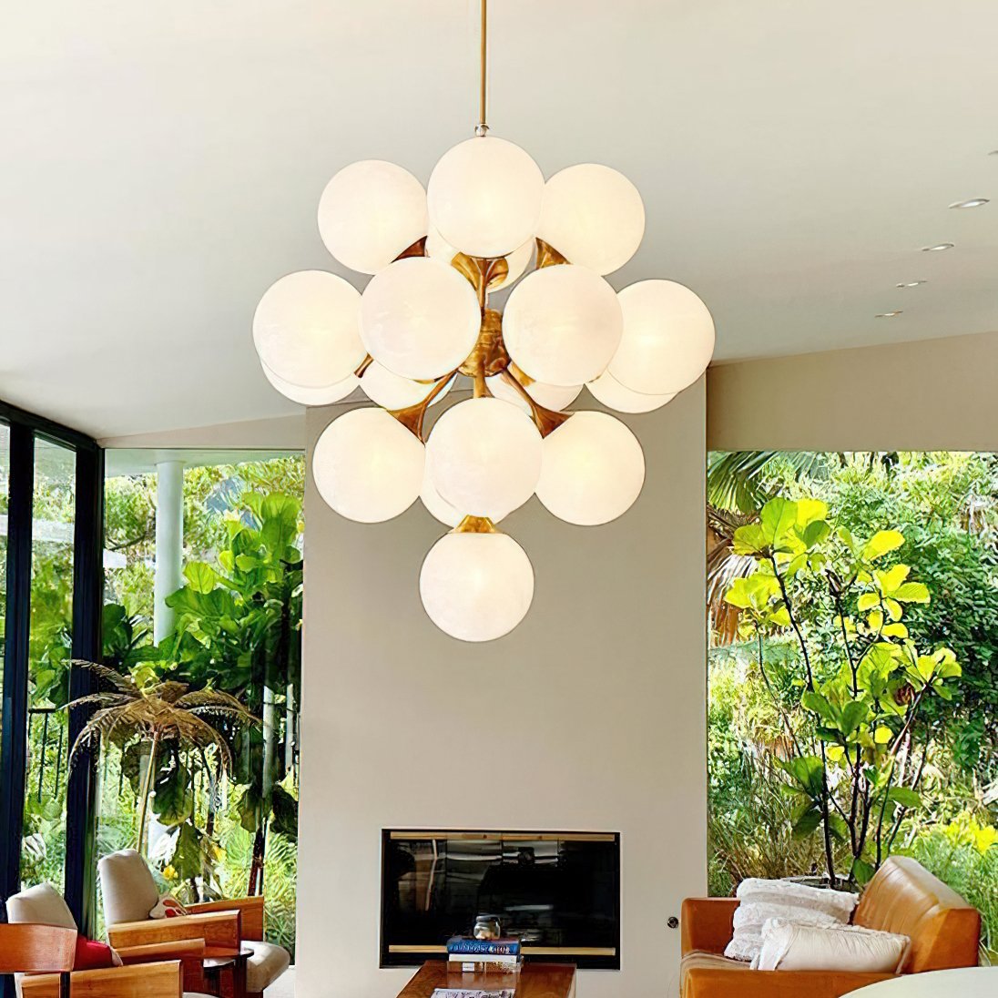 modern-hand-blown-glass-globe-chandelier-with-sculptural-metal-frame-for-living-room-and-foyer