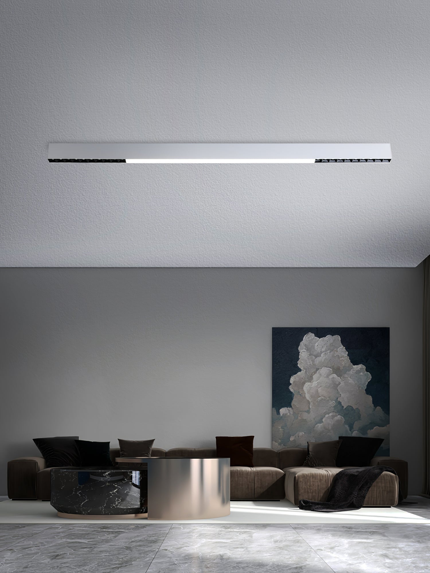 Modern Linear Magnetic Floating LED Ceiling Light with Minimalist Aluminum Design