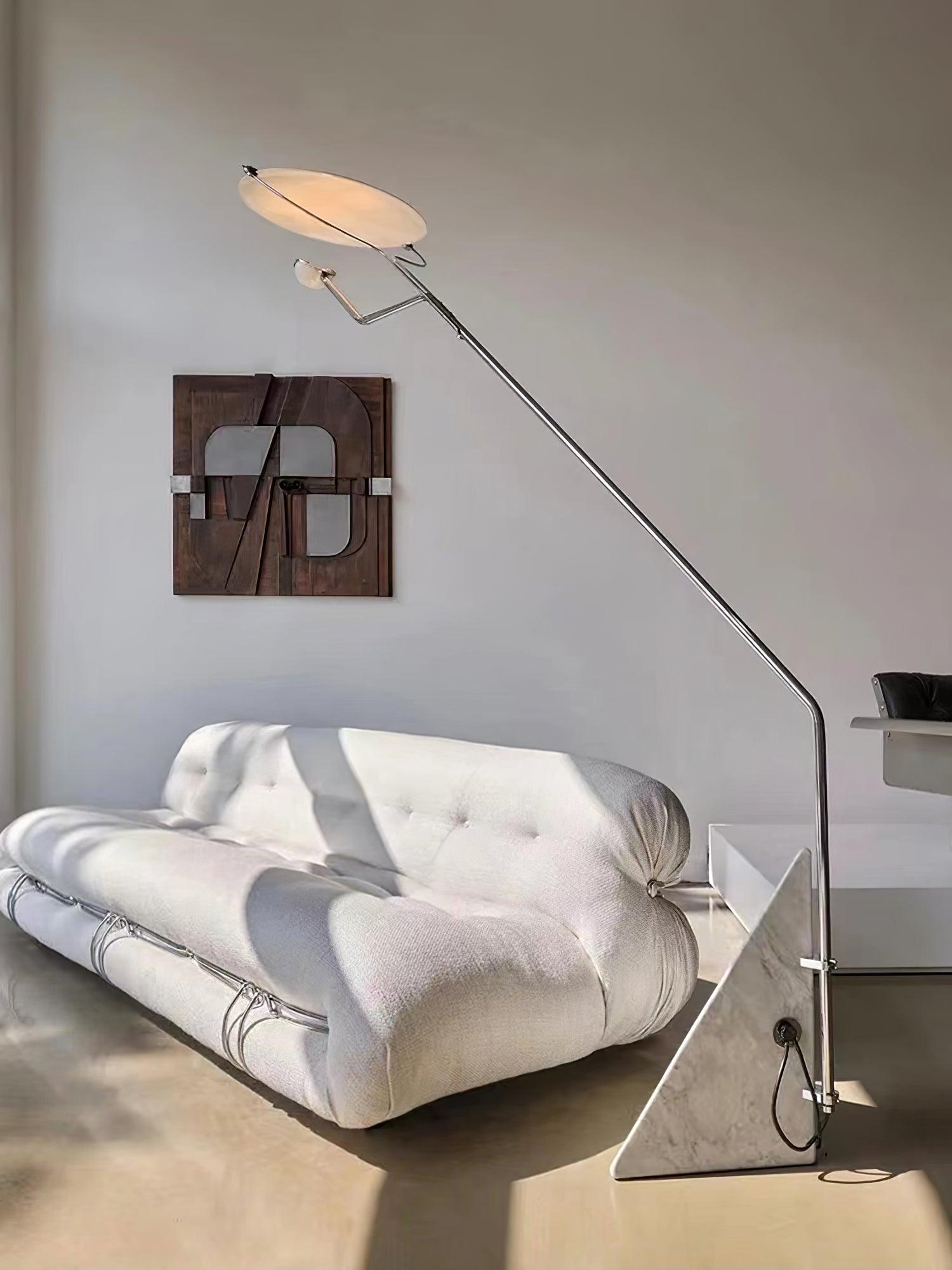 Salocchi Modern Arched Marble Floor Lamp with Integrated LED Standing Lighting for Indoor Spaces