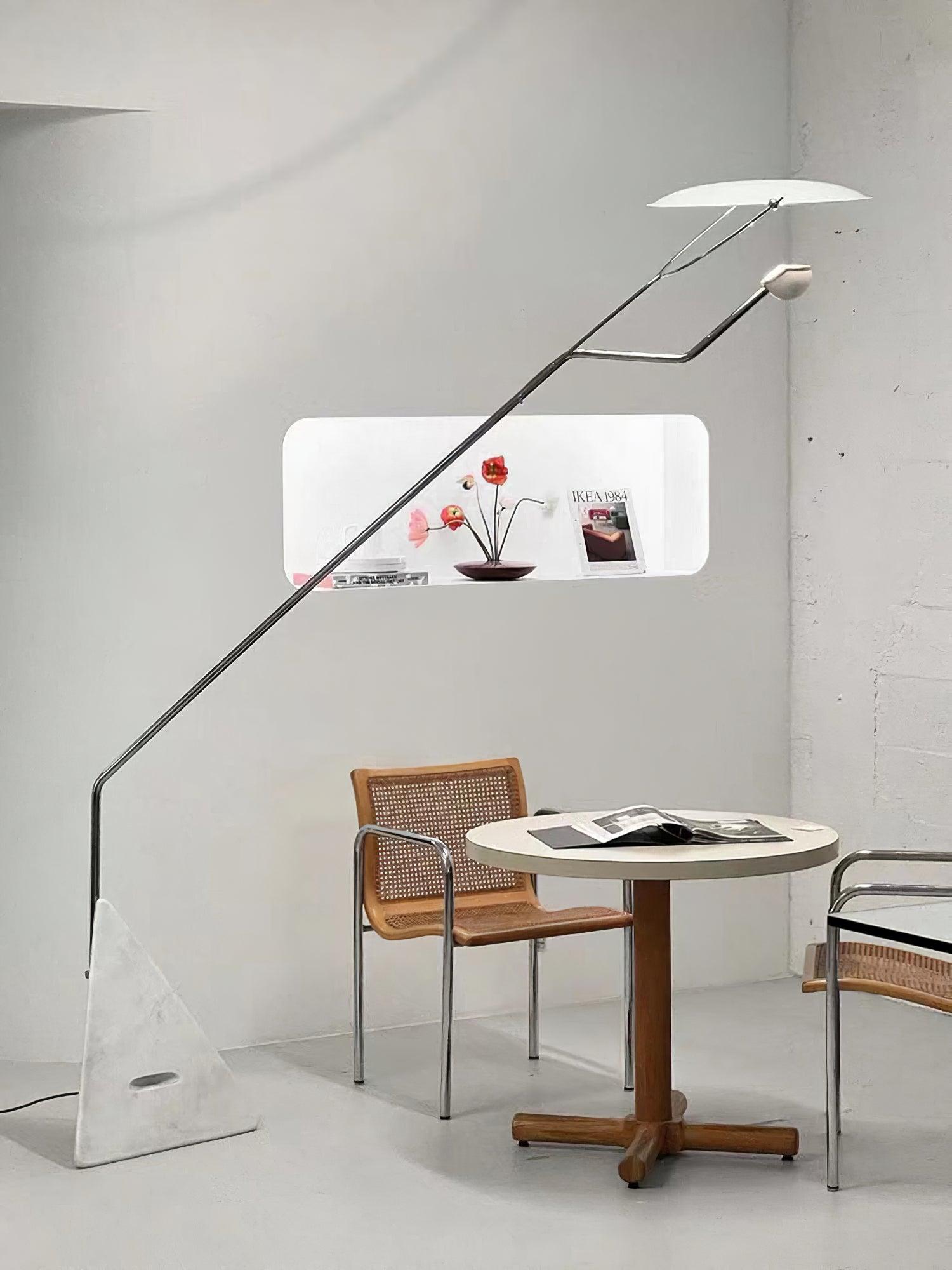 Salocchi Modern Arched Marble Floor Lamp with Integrated LED Standing Lighting for Indoor Spaces