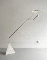 Salocchi Modern Arched Marble Floor Lamp with Integrated LED Standing Lighting for Indoor Spaces