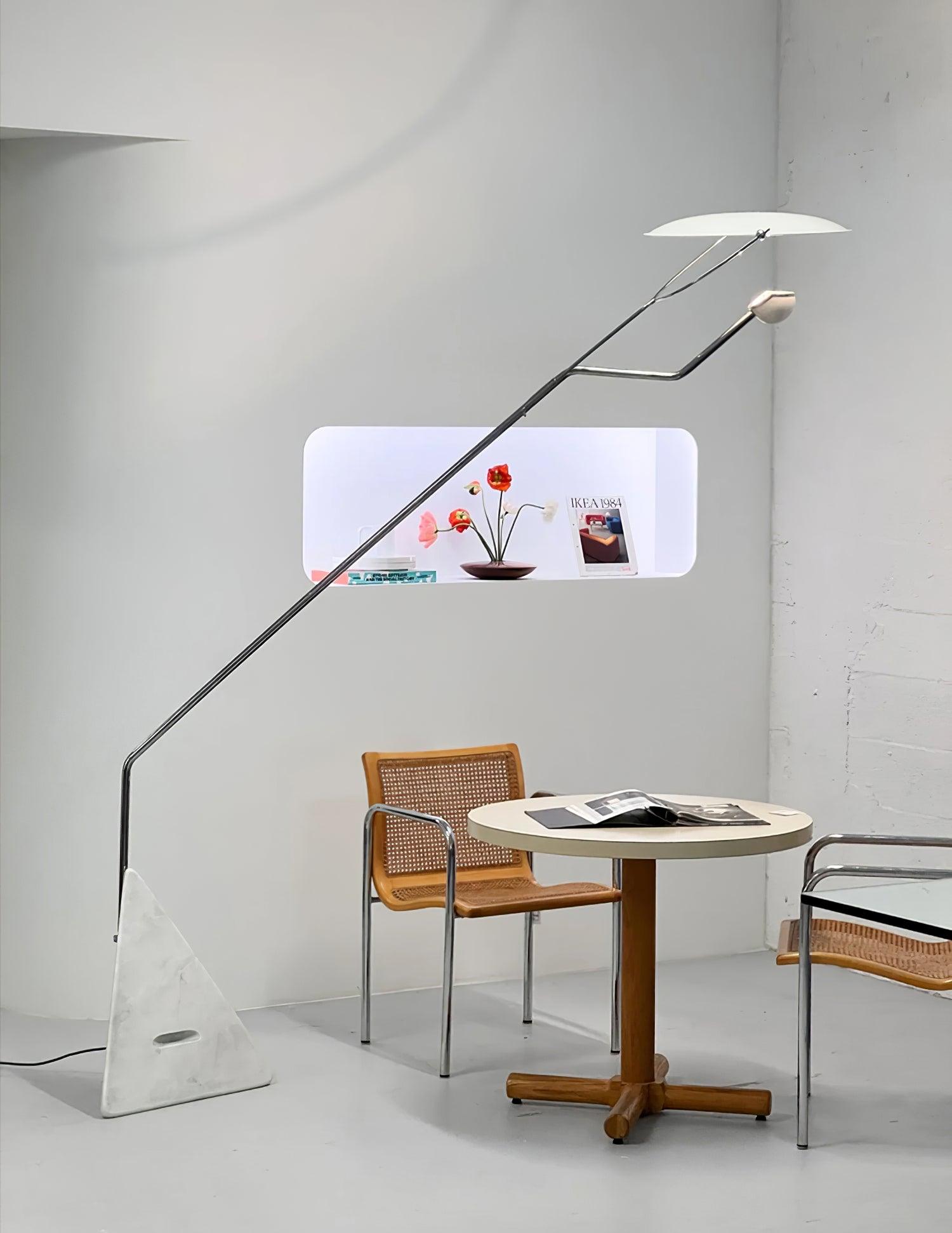 Salocchi Modern Arched Marble Floor Lamp with Integrated LED Standing Lighting for Indoor Spaces