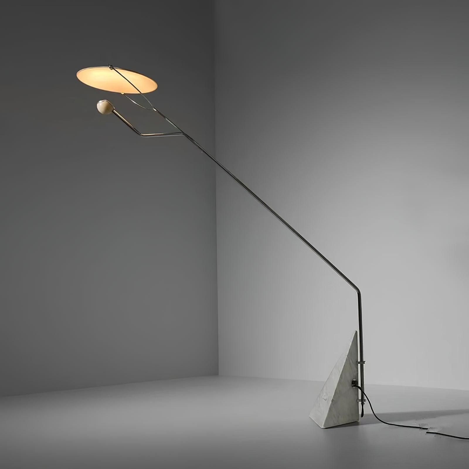 Salocchi Modern Arched Marble Floor Lamp with Integrated LED Standing Lighting for Indoor Spaces
