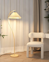 modern-arched-standing-floor-lamp-with-pleated-fabric-shade-in-cream-finish