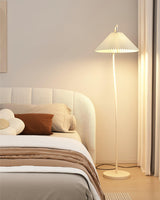 modern-arched-standing-floor-lamp-with-pleated-fabric-shade-in-cream-finish