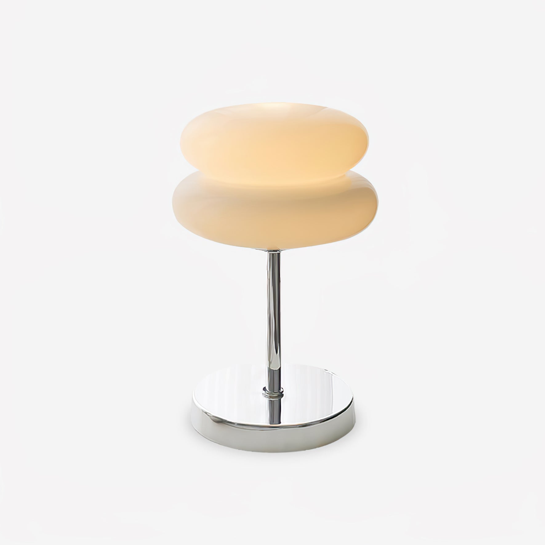 Saturn Ring Glass Table Lamp with Chrome Base and Sphere Shade