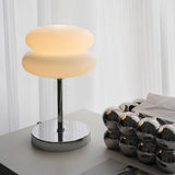 Saturn Ring Glass Table Lamp with Chrome Base and Sphere Shade
