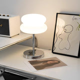 Saturn Ring Glass Table Lamp with Chrome Base and Sphere Shade