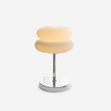 Saturn Ring Glass Table Lamp with Chrome Base and Sphere Shade