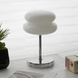 Saturn Ring Glass Table Lamp with Chrome Base and Sphere Shade