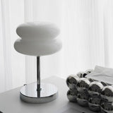 Saturn Ring Glass Table Lamp with Chrome Base and Sphere Shade