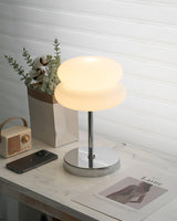 Saturn Ring Glass Table Lamp with Chrome Base and Sphere Shade