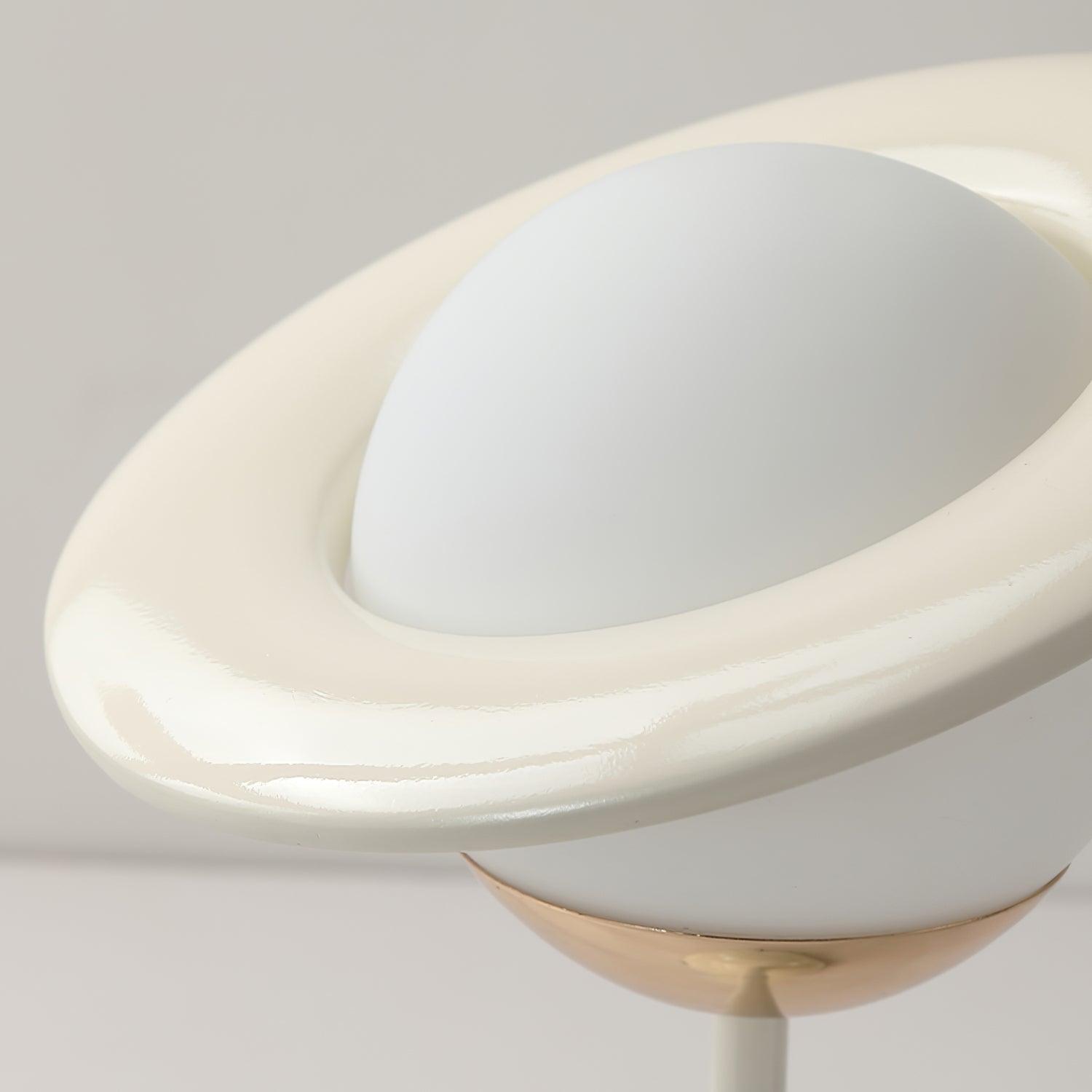Modern Saturn Planet Geometric LED Table Lamp with Spherical Glass Diffuser