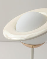 Modern Saturn Planet Geometric LED Table Lamp with Spherical Glass Diffuser
