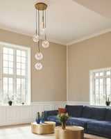 Modern Glass Sphere Pendant Light Nordic Mouth Blown Hanging Lamp for Dining Room and Kitchen