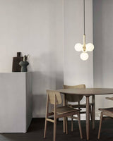Modern Glass Sphere Pendant Light Nordic Mouth Blown Hanging Lamp for Dining Room and Kitchen