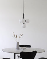 Modern Glass Sphere Pendant Light Nordic Mouth Blown Hanging Lamp for Dining Room and Kitchen