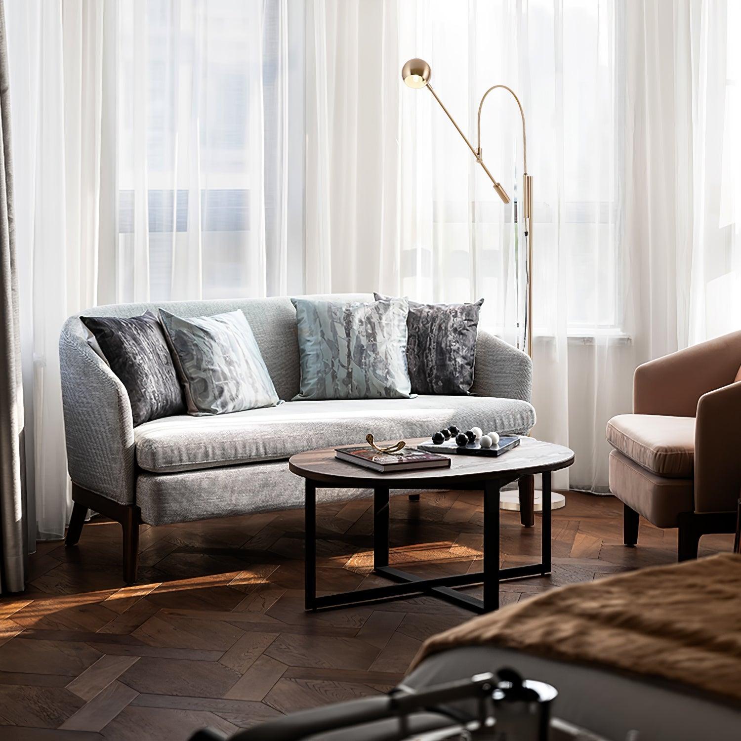 Modern Scandinavian Gold Floor Lamp for Ambient Living Room and Bedroom Lighting