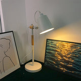 Modern Minimalist Wood and Metal Task Lamp Adjustable Rotating Office Desk Light