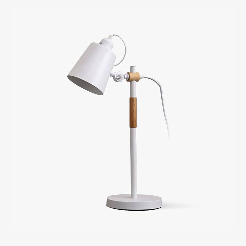 Modern Minimalist Wood and Metal Task Lamp Adjustable Rotating Office Desk Light