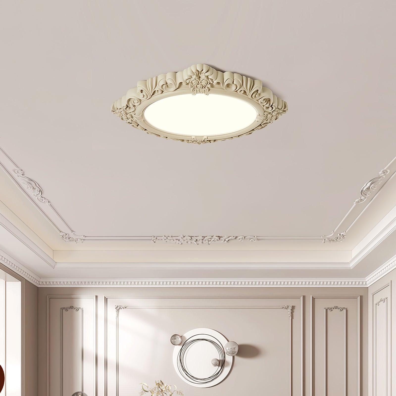 Modern Artistic Sculpted Resin LED Flush Mount Ceiling Lamp for Contemporary Interiors