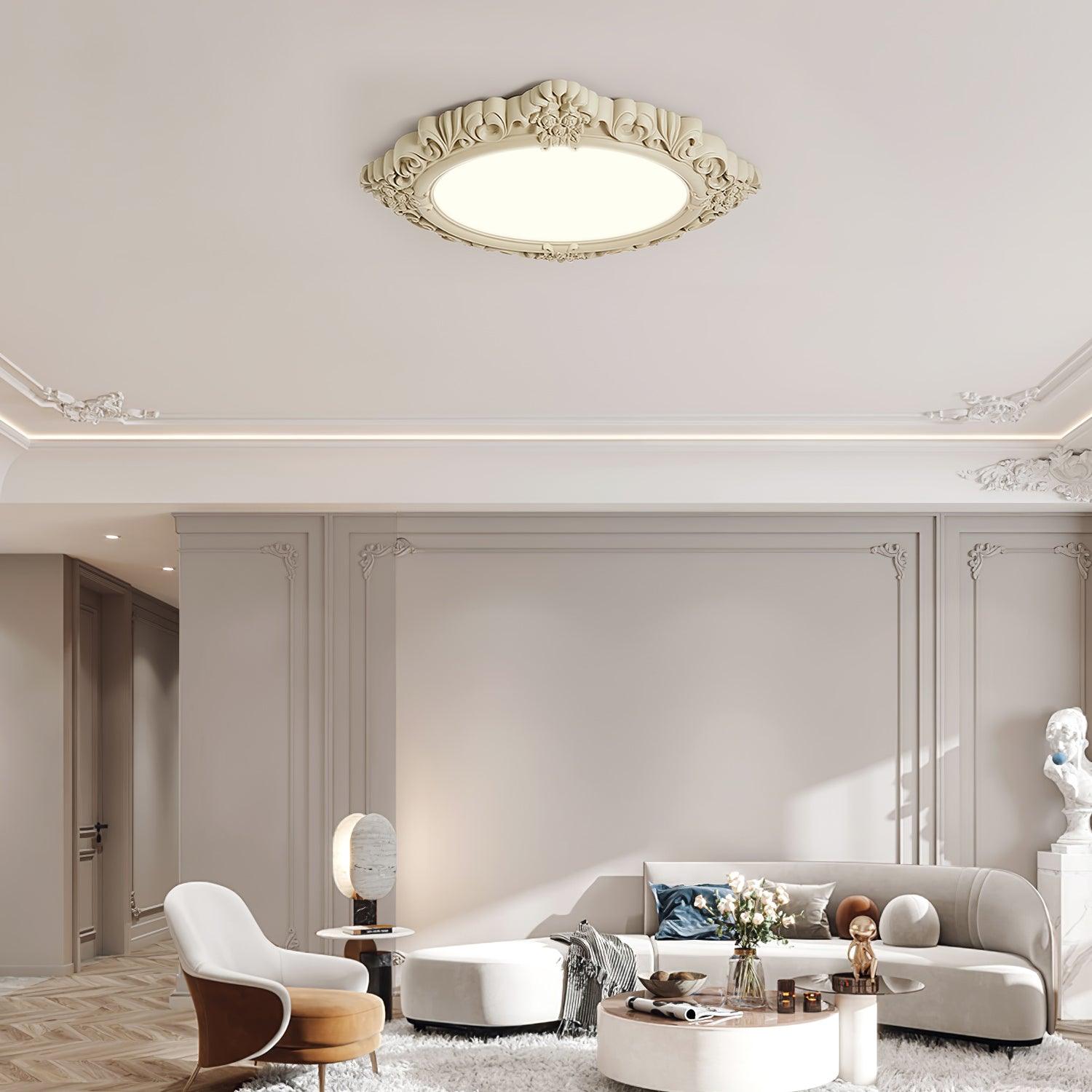 Modern Artistic Sculpted Resin LED Flush Mount Ceiling Lamp for Contemporary Interiors