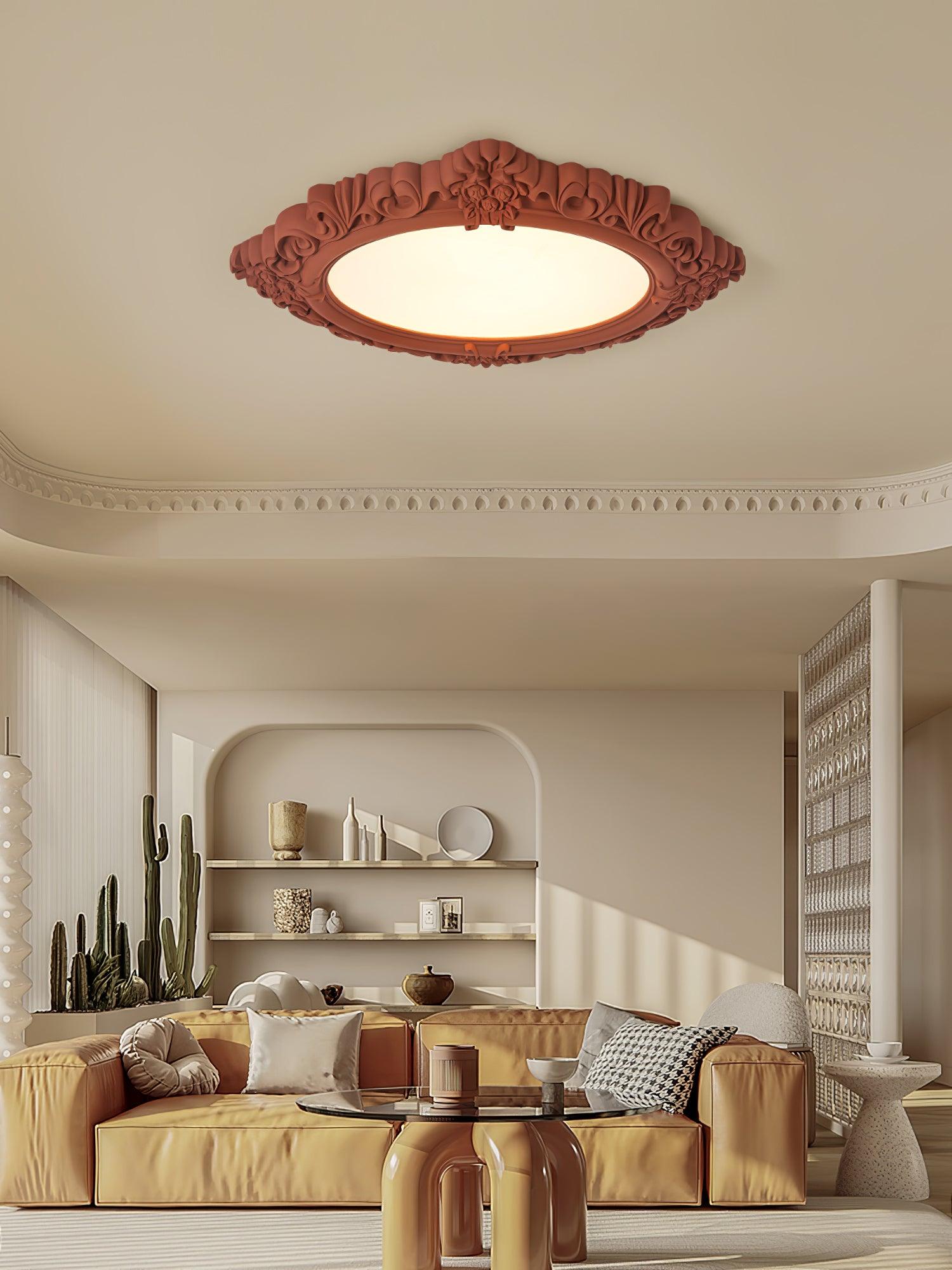Modern Artistic Sculpted Resin LED Flush Mount Ceiling Lamp for Contemporary Interiors