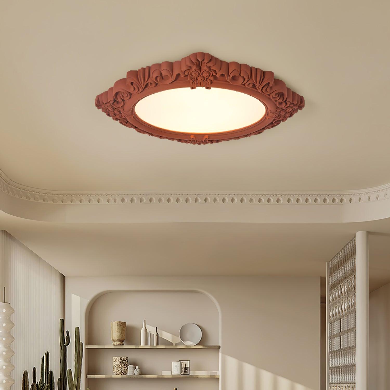 Modern Artistic Sculpted Resin LED Flush Mount Ceiling Lamp for Contemporary Interiors