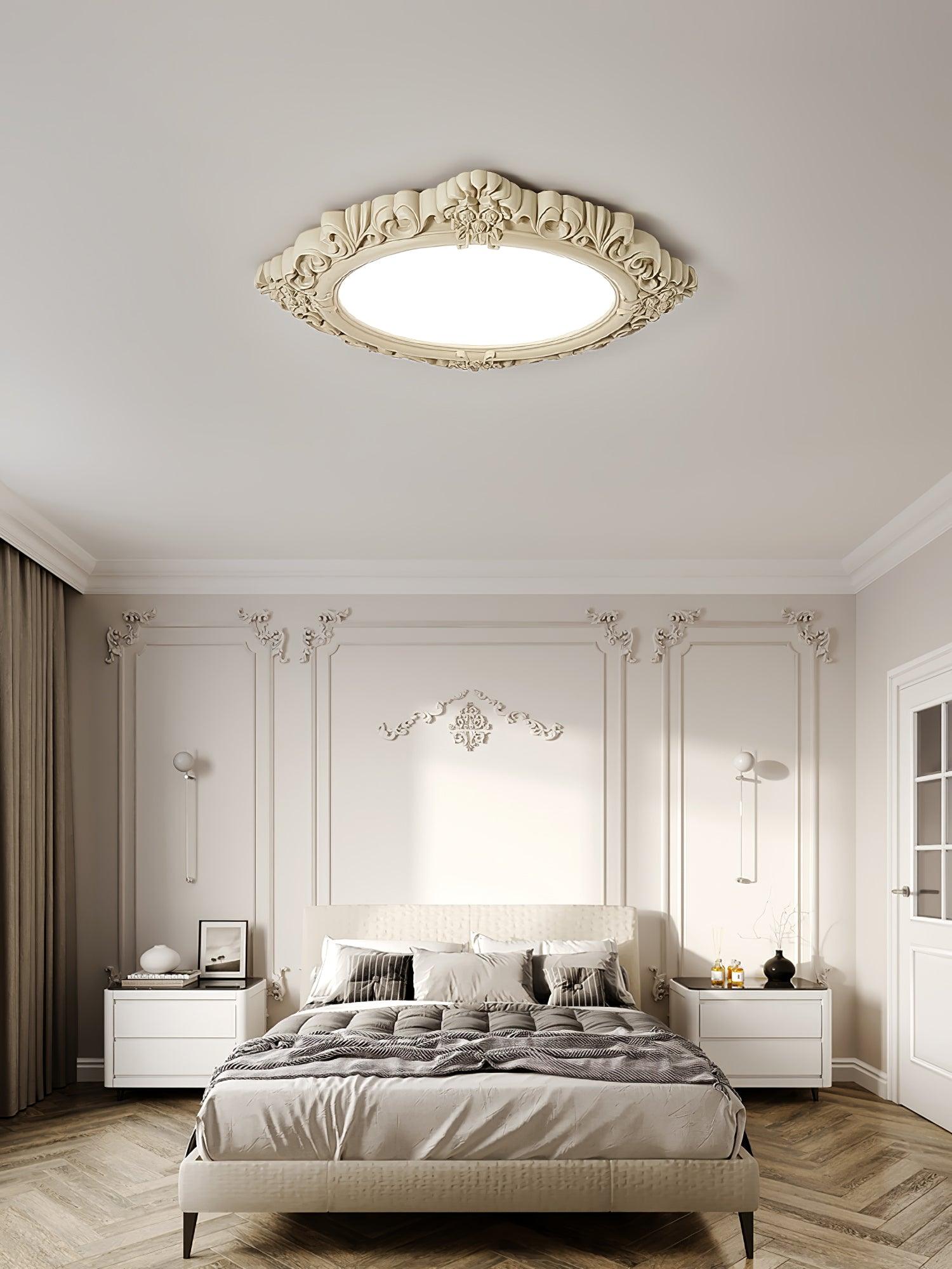 Modern Artistic Sculpted Resin LED Flush Mount Ceiling Lamp for Contemporary Interiors