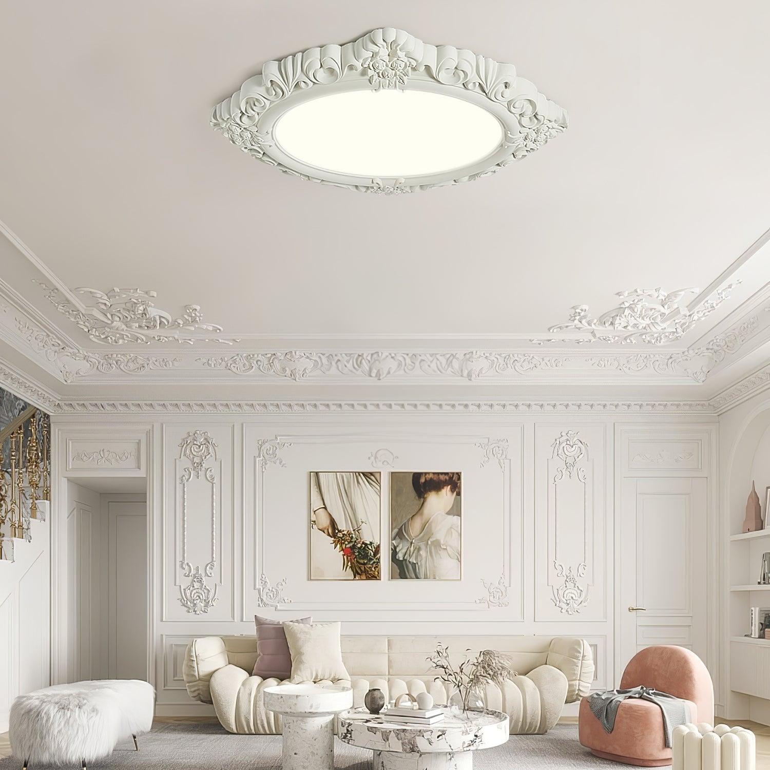 Modern Artistic Sculpted Resin LED Flush Mount Ceiling Lamp for Contemporary Interiors