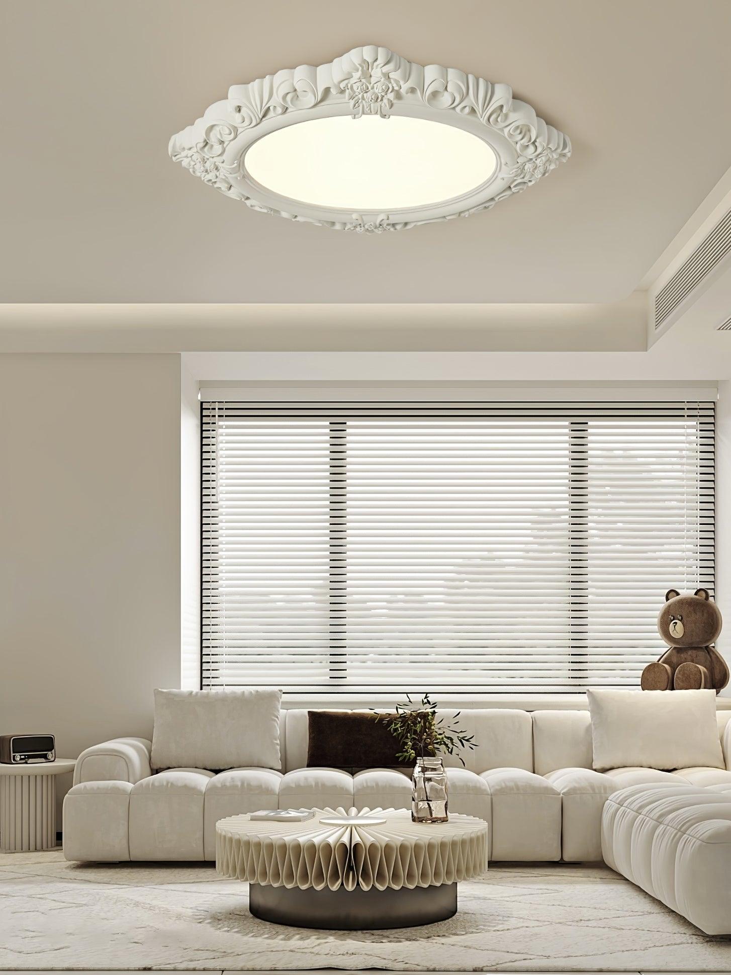 Modern Artistic Sculpted Resin LED Flush Mount Ceiling Lamp for Contemporary Interiors