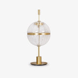 Elegant Sebastian LED Reading Lamp with Fluted Glass Shade and Gold Metal Base